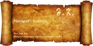 Henger Kevin névjegykártya